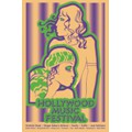affiche "hollywood music festival" - sérigraphie 2 couleurs sur papier couleur - 1970